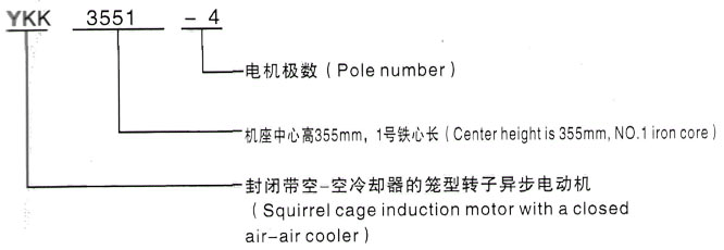 YKK系列(H355-1000)高压YE5-4503-6三相异步电机西安泰富西玛电机型号说明